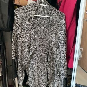 H&M knitted sweater with leather sleeves